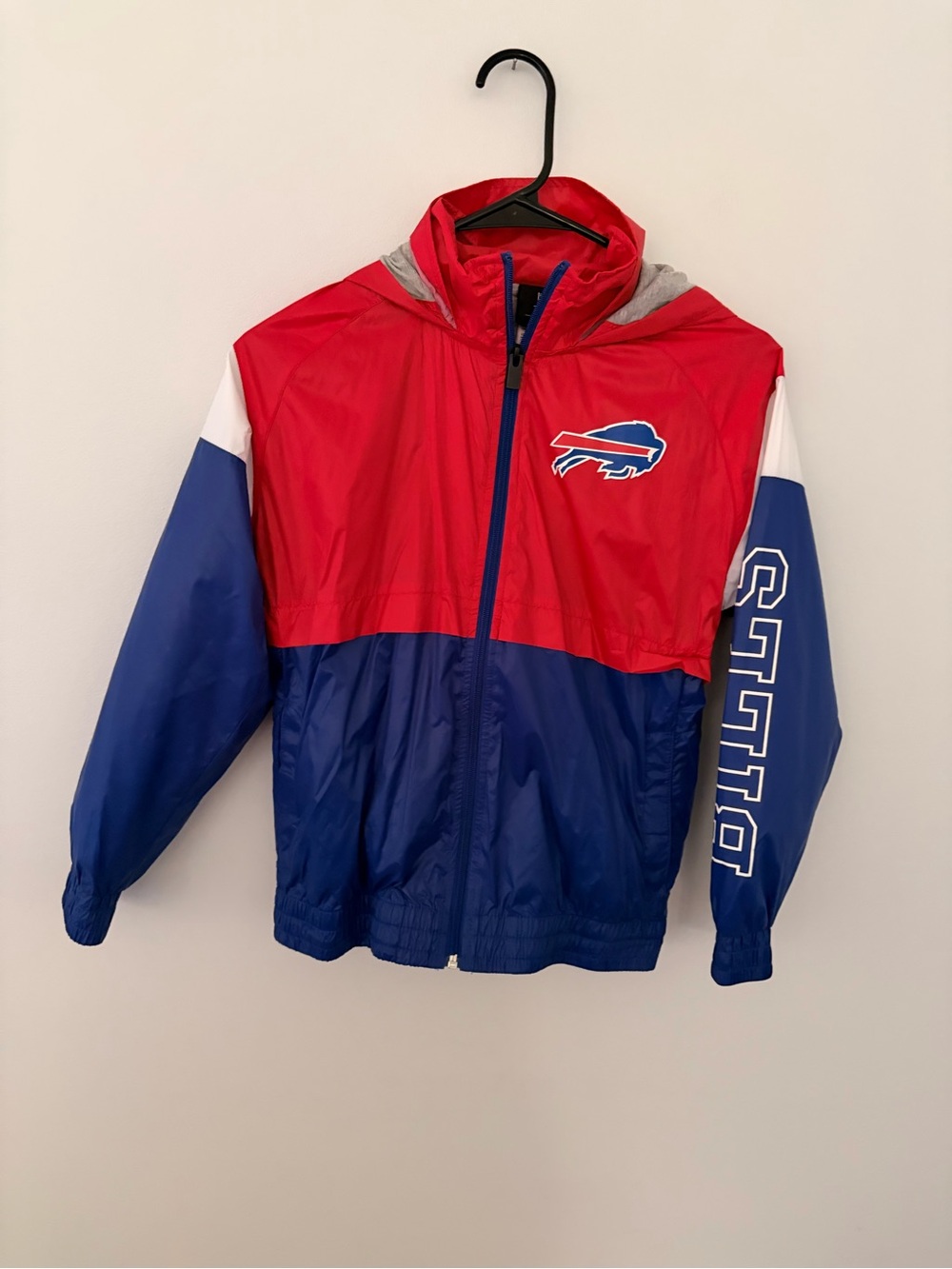 NFL Kids Red and Blue Buffalo Bills Windbreaker Rain Jacket